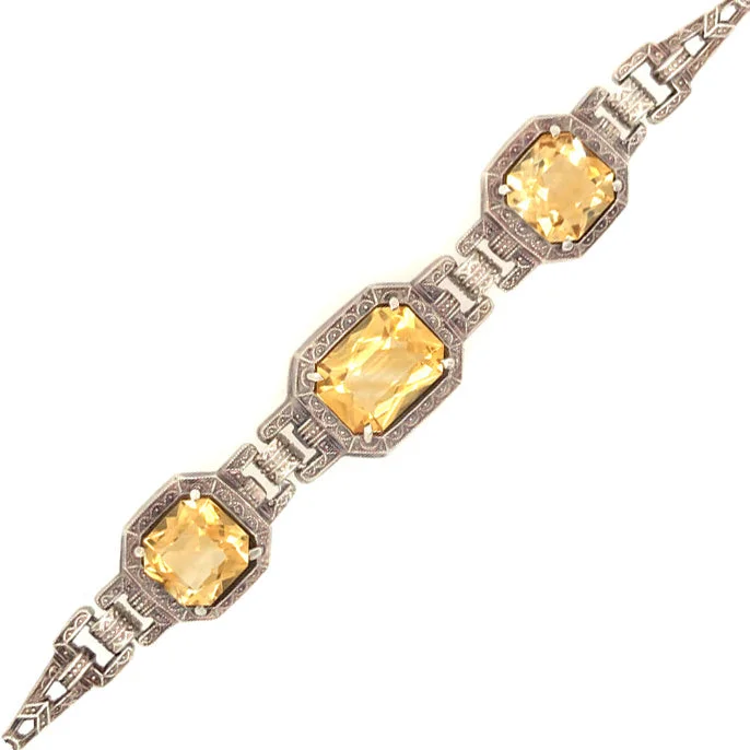 women’s statement bracelets -Silver Citrine Bracelet