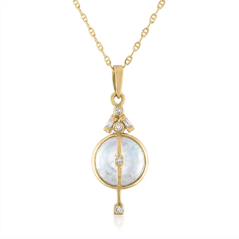 fine jewelry necklaces -Moonlight Moonstone and Diamond Pendant