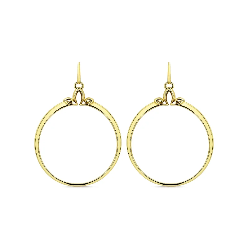 glamorous earrings for evening wear -Portrait Hoop Earring 38mm - 18K Gold Vermeil