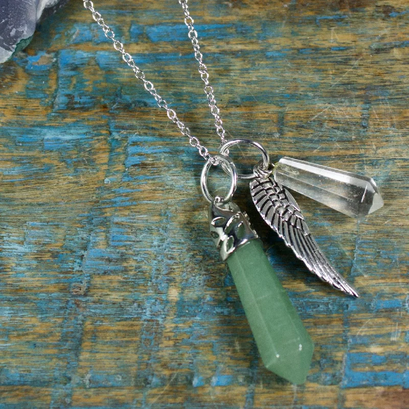 vintage style necklaces -Green Aventurine Guardian Stones Necklace