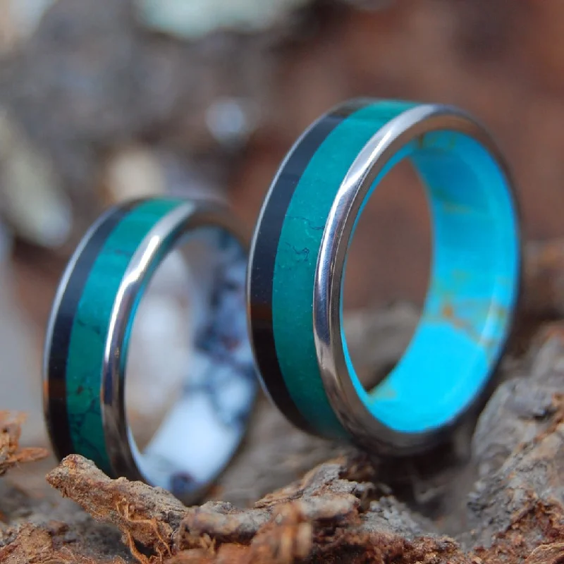 statement gemstone rings -Stone's Throw Away | Stone & Titanium Wedding Ring