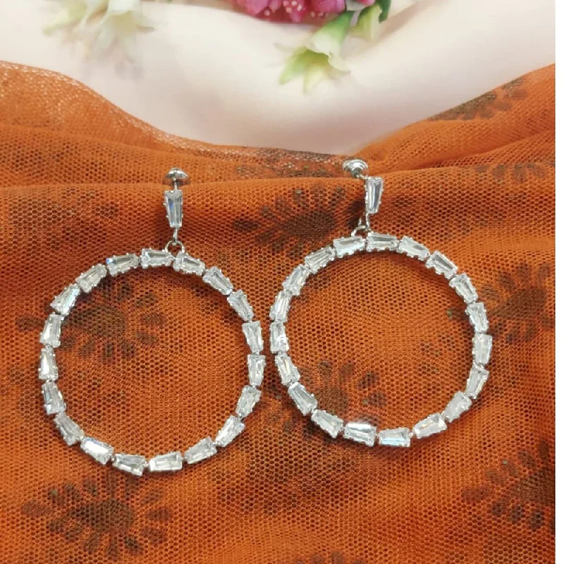 eco-friendly earrings -Raddhi Jewels Latest Fashion Stylish Floral Design Hoop Round Earrings For Women