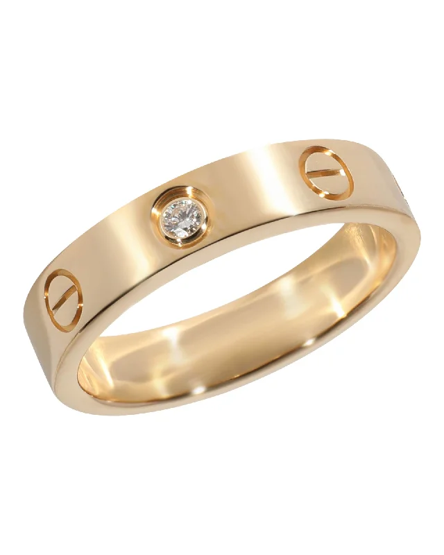 eco-friendly engagement rings -Cartier Love Band in 18k Yellow Gold 0.02 CTW