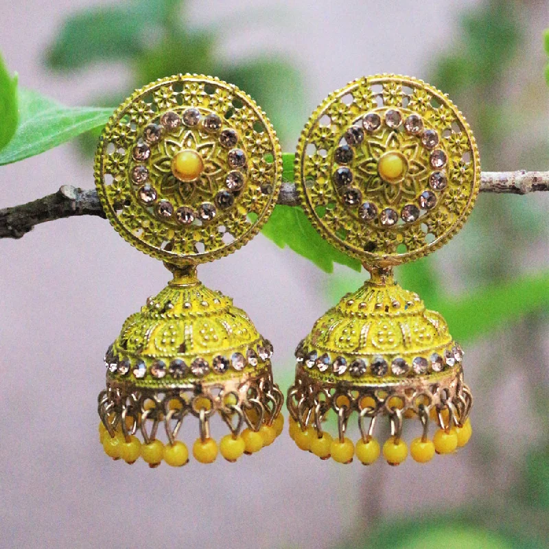 unique earrings for women -H K Fashion Gold Plated Austrian Stone  Jhumki  Earrings