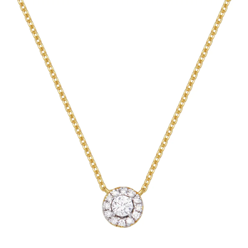 stylish necklaces for casual wear -Lab Created 0.16ct tw Diamond Pendant Necklace in 18k Gold Vermeil