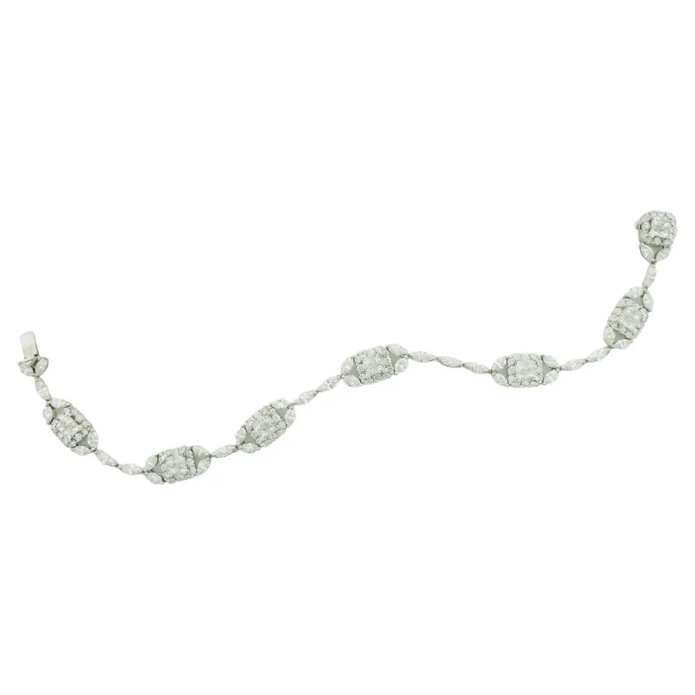 statement bracelets for women -Diamond Bracelet by "Greg Ruth" in 18k White Gold