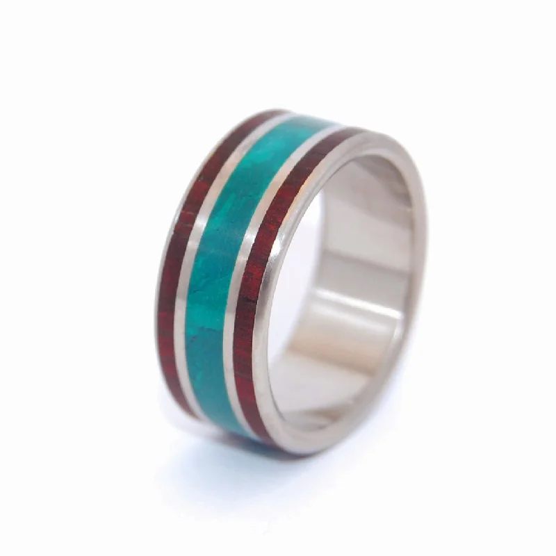 gold wedding bands -Rosewood Morning Song | Men's Rosewood, Jade & Titanium Wedding Ring