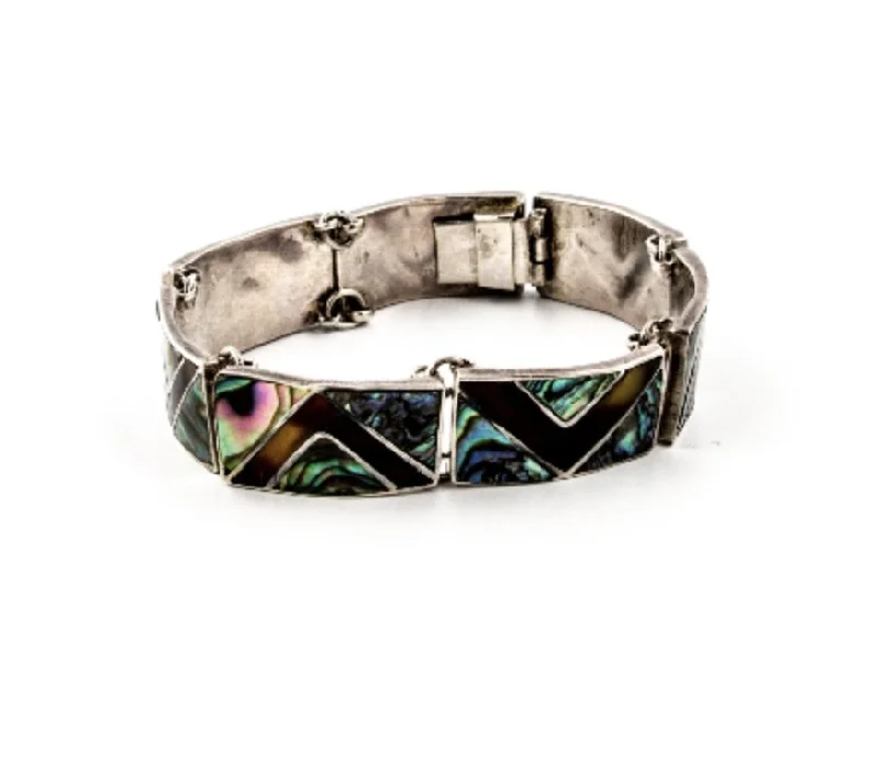 bangles for women with diamonds -Inlay Mexican Abalone Bracelet