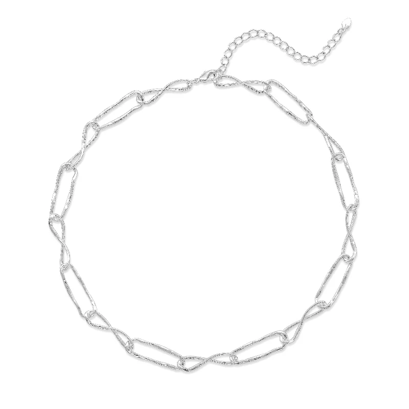 best necklaces for gifts -Aspen Abstract Linked Chain in Silver