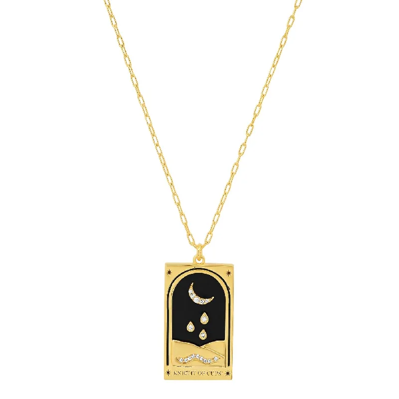 chain and pendant necklaces -Knight of Cups Tarot Card Necklace