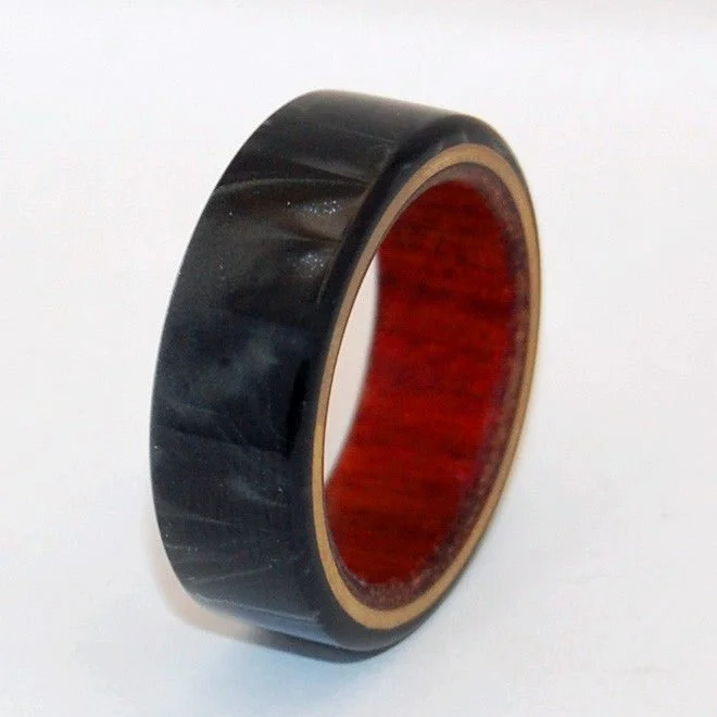 classic signet rings for women -A Love You Can Lean On | Men's Black Resin, Wood & Titanium Wedding Ring