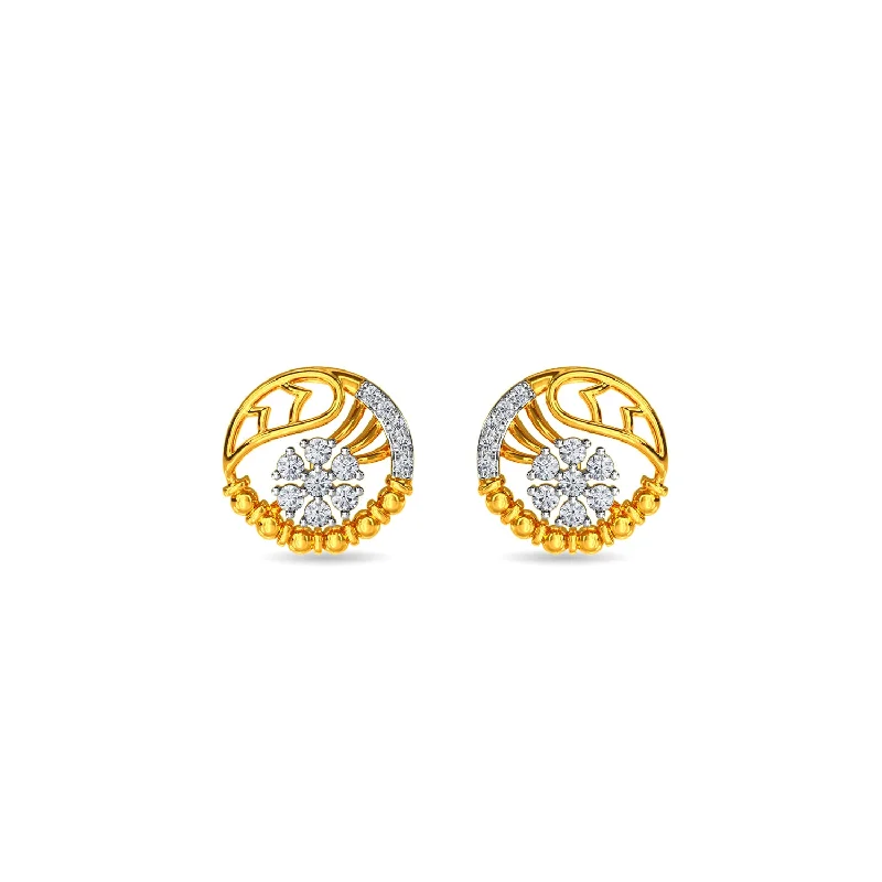 hoop earrings with gemstones -Libertee Earring