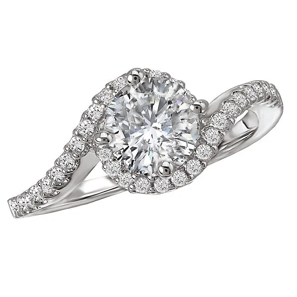 engagement rings with matching wedding bands -Halo Semi-Mount Diamond Ring