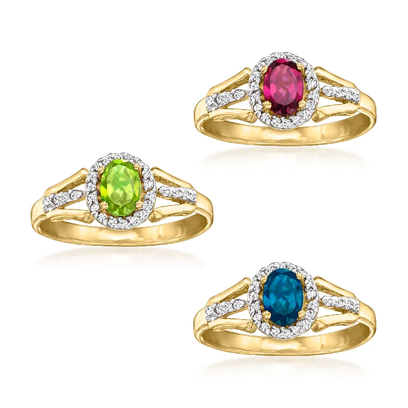 engagement rings with lab-grown diamonds -Ross-Simons Multi-Gemstone Jewelry Set: 3 Rings in 18kt Gold Over Sterling