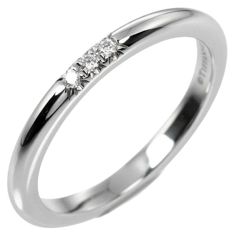 engagement rings with matching bands -Tiffany & Co Platinum 3P Diamond Ring