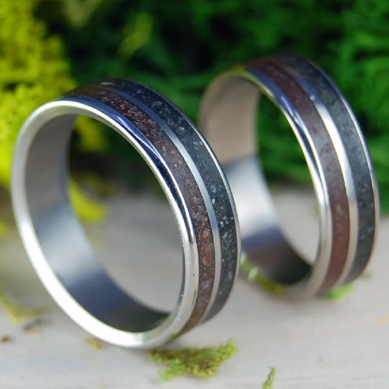 custom rings for women -American Earth | Oklahoma Dirt & Kentucky Coal Wedding Ring Set