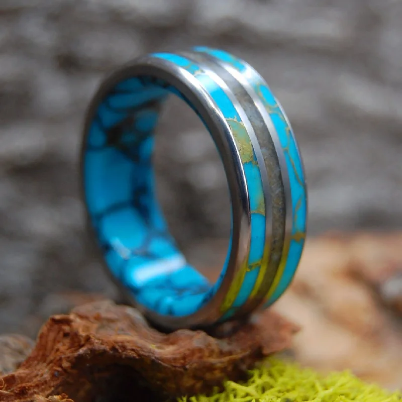 birthstone rings for women -Woolly Mammoth Ocean | Men's Woolly Mammoth Tusk, Stone & Titanium Wedding Ring