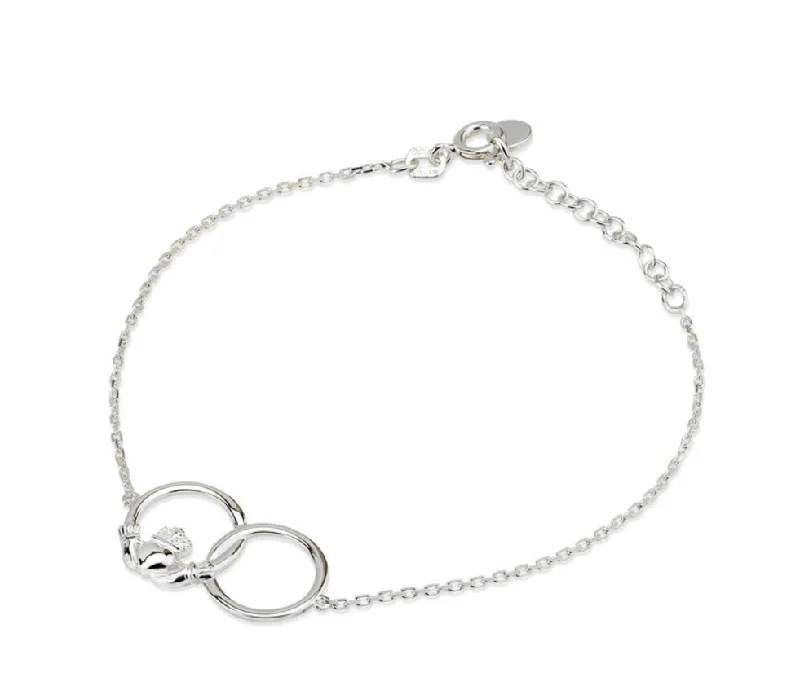 stacking bangle sets -Sterling Silver Claddagh Circle Bracelet