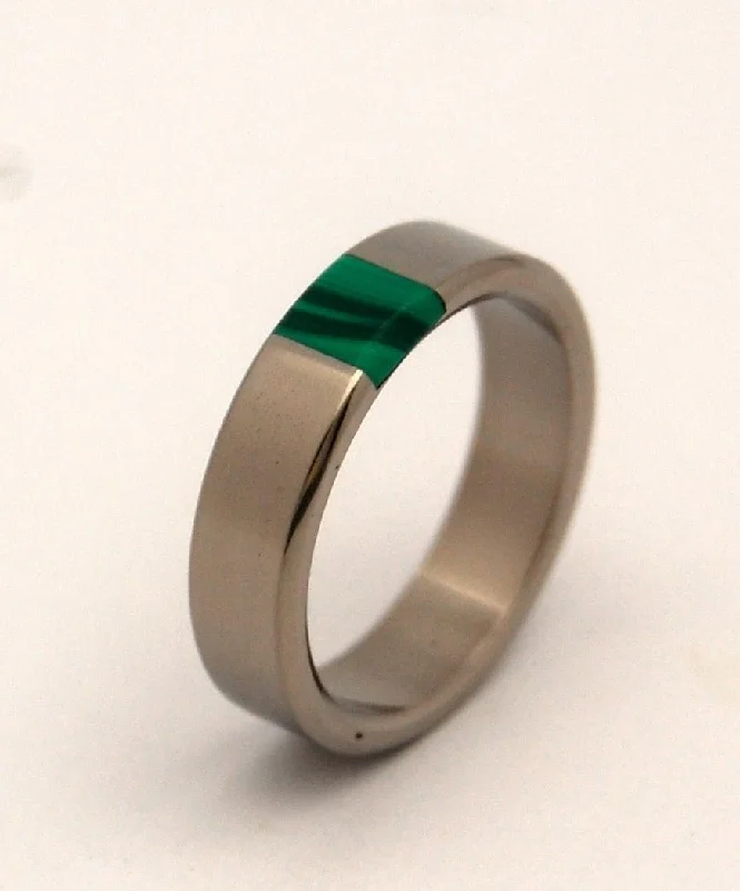 matching engagement rings -Green Nectar | Men's Jade Stone & Titanium Wedding Ring