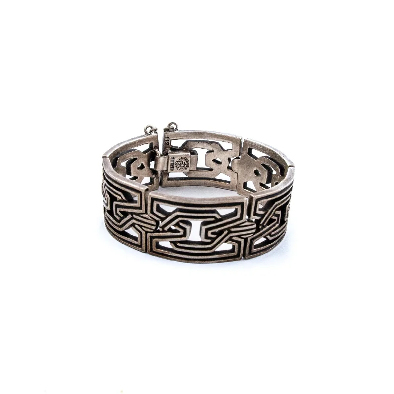 gold bangles for every occasion -Mexican Taxco Maze Cuff