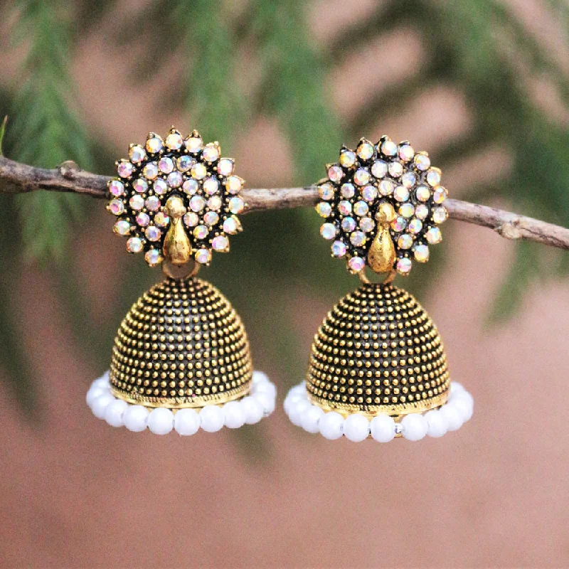 eco-friendly earrings -H K Fashion Gold Plated Austrian Stone Jhumki Earrings