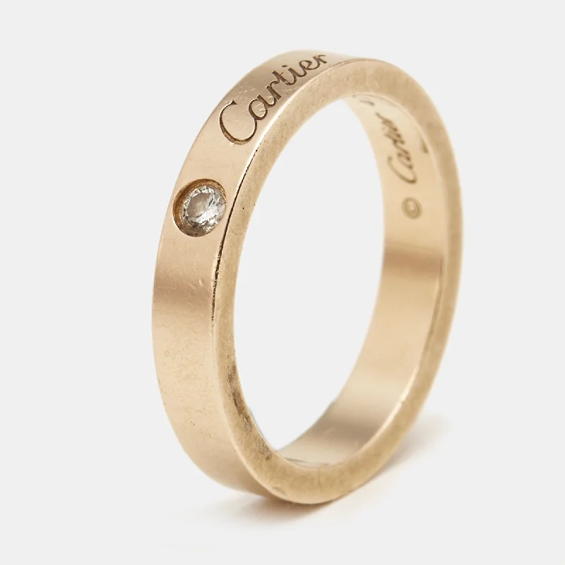 affordable halo engagement rings -Cartier C De Cartier Diamond 18K Rose Gold Ring