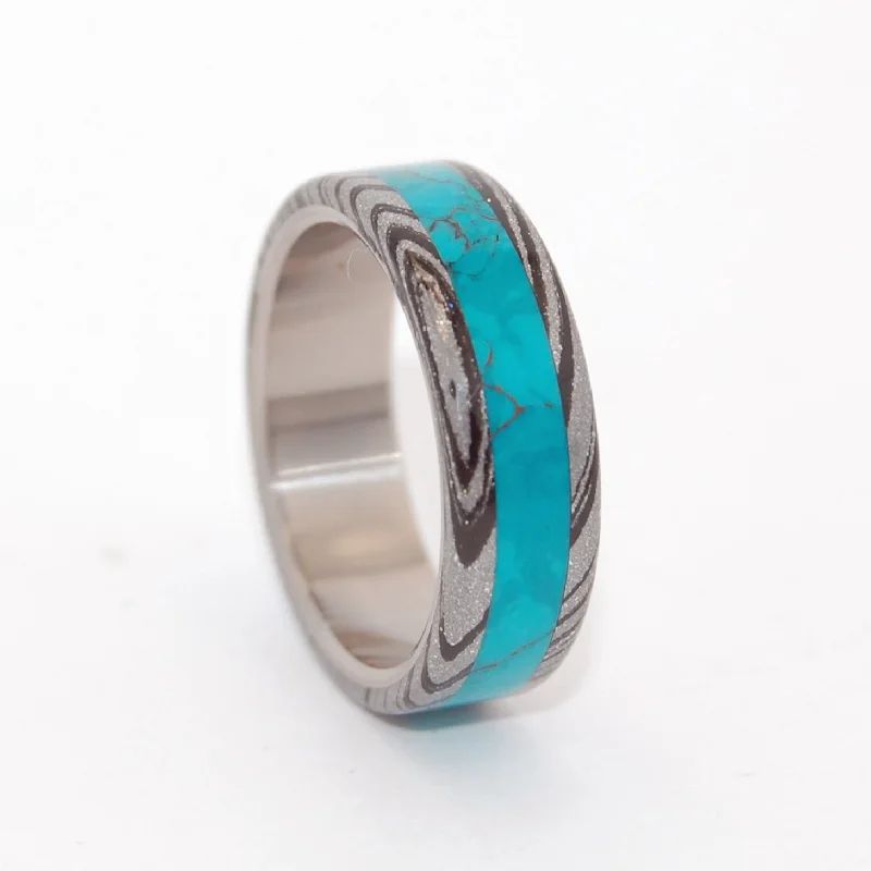 statement rings for women -Thor Greek God | Men's Chrysocolla Stone & Titanium Wedding Ring