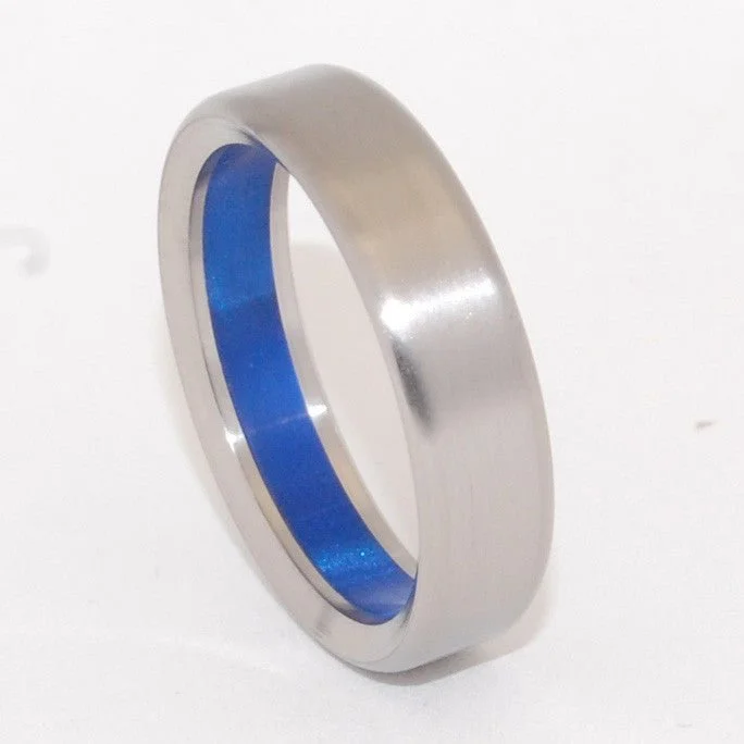 handmade wedding rings -Something Blue | Men's Titanium Wedding Ring