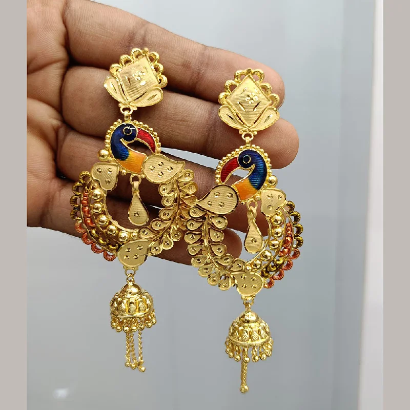 chic dangling earrings -Pari Art Jewellery Gold Forming Dangler Earrings