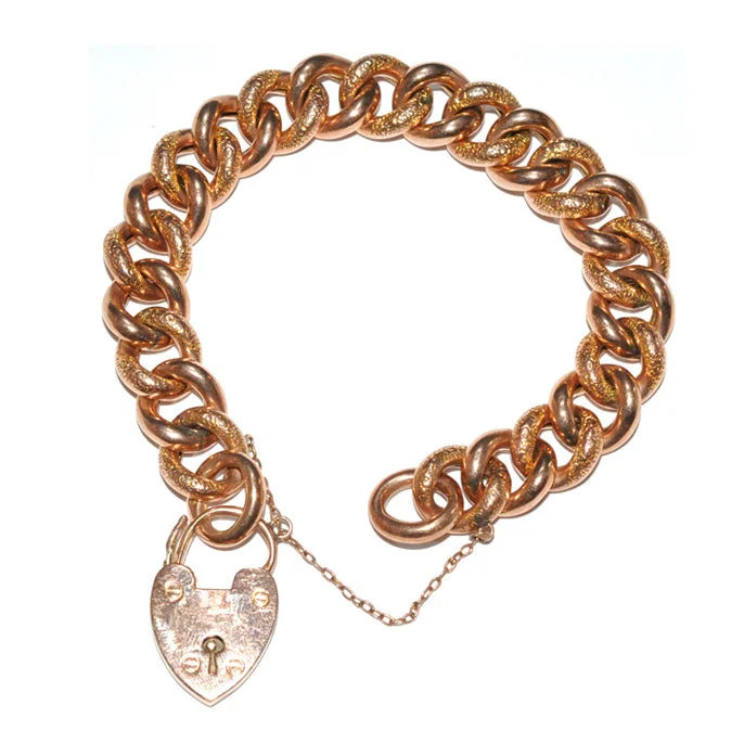 unique bangles for women -Rose Gold Curb Link Bracelet