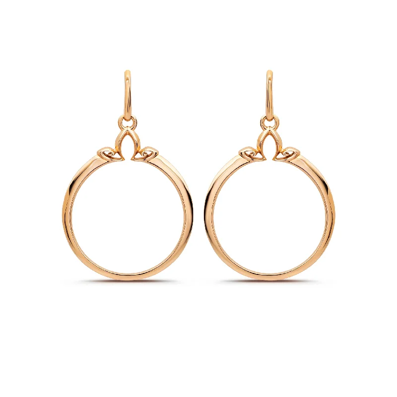 stud earrings for women -Portrait Hoop Earring 25mm - 18K Rose Gold Vermeil