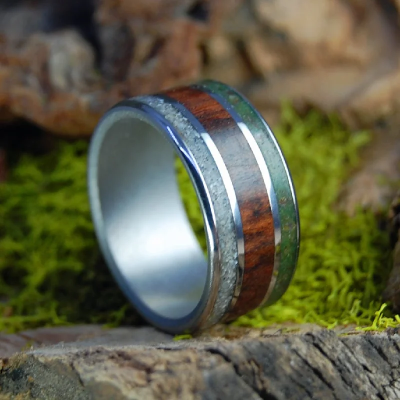 vintage rings for women -High In Aruba Ii | Men's Marijuana, Snakewood, Beach Sand & Titanium Wedding Ring