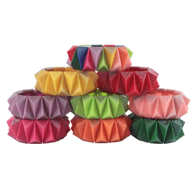 festive bangle bracelets -Stretch- the 80s Style Chunky Plastic Stretch Bracelet 9 Colors