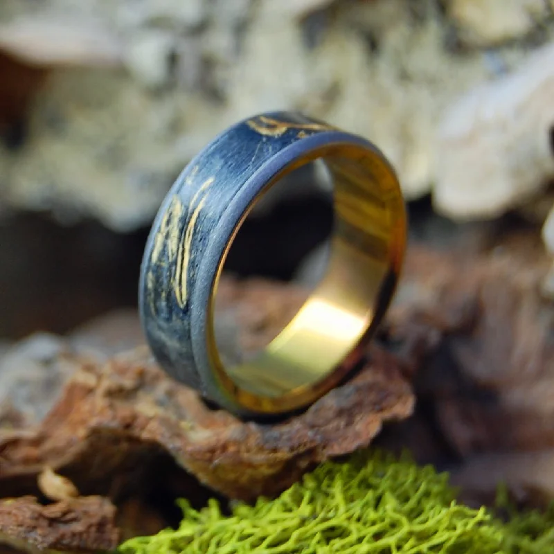 men’s rings -Sublimation Alchemy | Men's Black Box Elder Wood & Titanium Wedding Ring