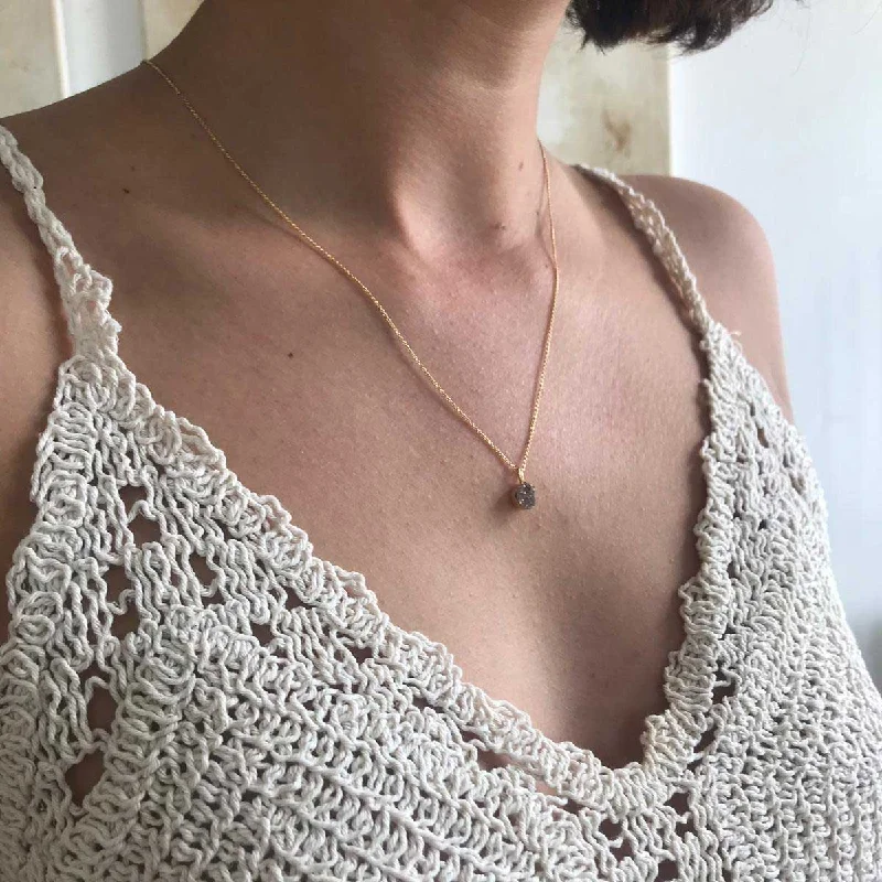 heart-shaped necklaces for women -druzy quartz | small necklace | 24k gold-plated