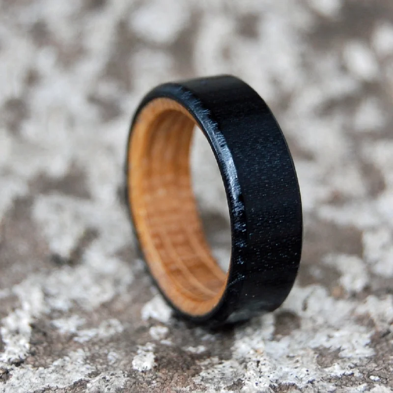 affordable promise rings -Whiskey And Carbon Fiber | Men's Whiskey Barrel Wood, Carbon Fiber & Titanium Wedding Ring