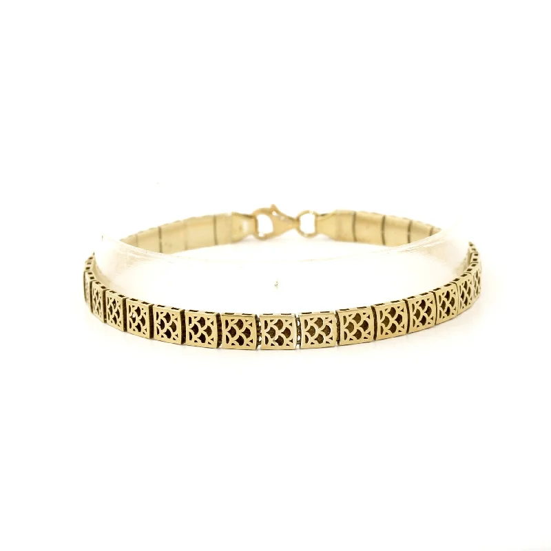 holiday bracelet gifts for women -10k Gold x Reversible 5mm Italian Bracelet