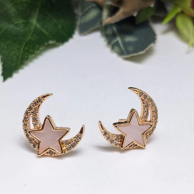 gemstone earrings -Aamrapali  Gold  Plated  American  Diamond  Stud   Earrings