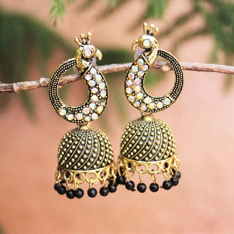 cubic zirconia earrings -H K Fashion Gold Plated Austrian Stone Jhumki Earrings