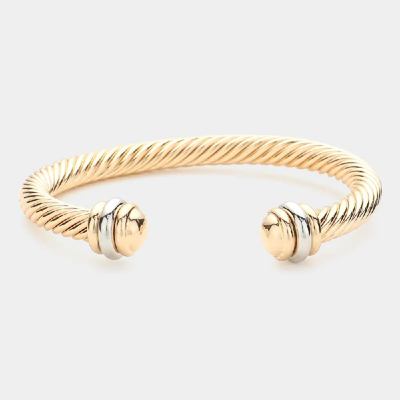 bangles with diamonds -Wona Trading, Inc. - Twisted Rope Cuff Bracelet