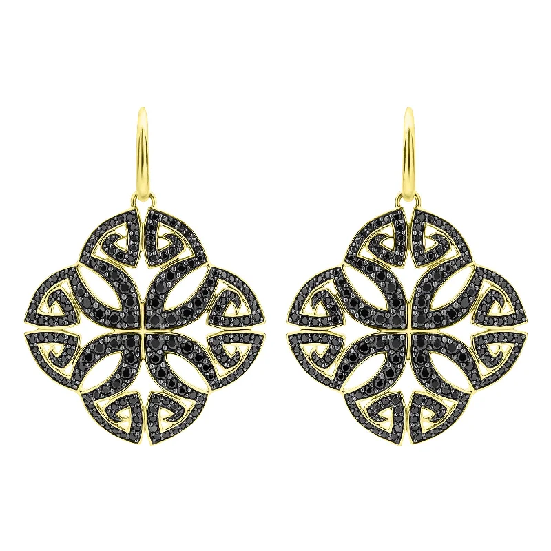 fashion earrings for special occasions -Soirée Pavé Earring - 18K Gold Vermeil + CZ Noir